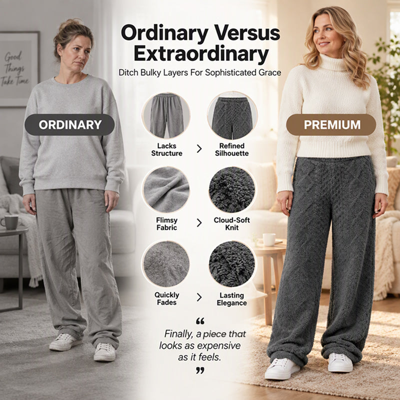 Women's Plush Textured Wide-Leg Lounge Pants