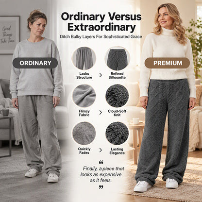 Women's Plush Textured Wide-Leg Lounge Pants
