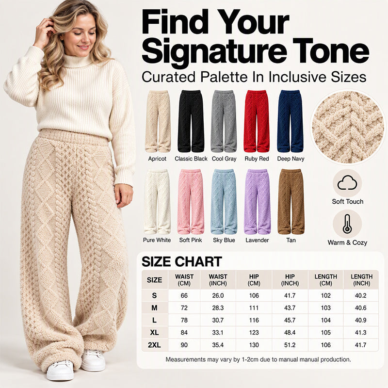 Women's Plush Textured Wide-Leg Lounge Pants