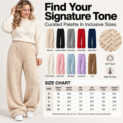 Women's Plush Textured Wide-Leg Lounge Pants