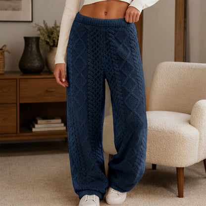 Women's Plush Textured Wide-Leg Lounge Pants