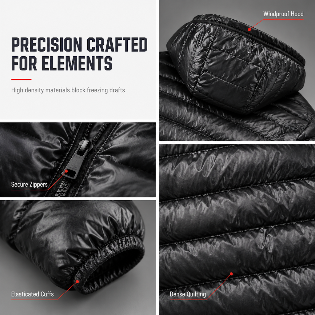 Men's Lightweight Hooded Cotton Padded Solid Color Autumn Winter Short Coat🔥