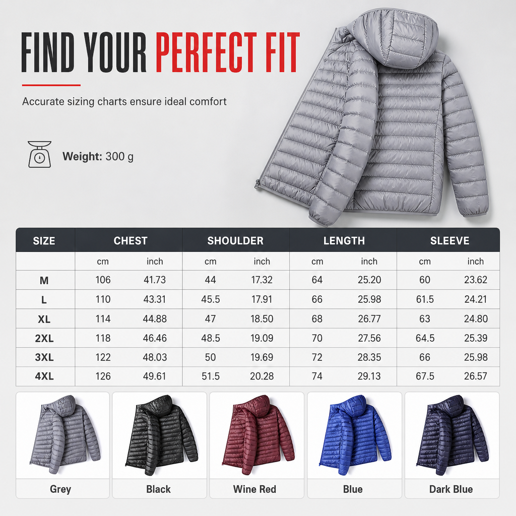 Men's Lightweight Hooded Cotton Padded Solid Color Autumn Winter Short Coat🔥