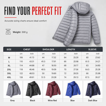 Men's Lightweight Hooded Cotton Padded Solid Color Autumn Winter Short Coat🔥