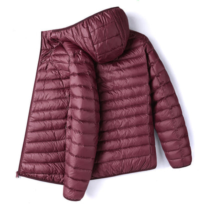 Men's Lightweight Hooded Cotton Padded Solid Color Autumn Winter Short Coat🔥