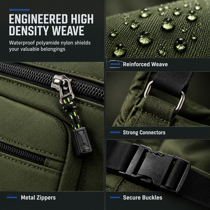 💼 Men's Large Capacity Crossbody Bag Durable Multi Pocket Business Casual Shoulder Bag