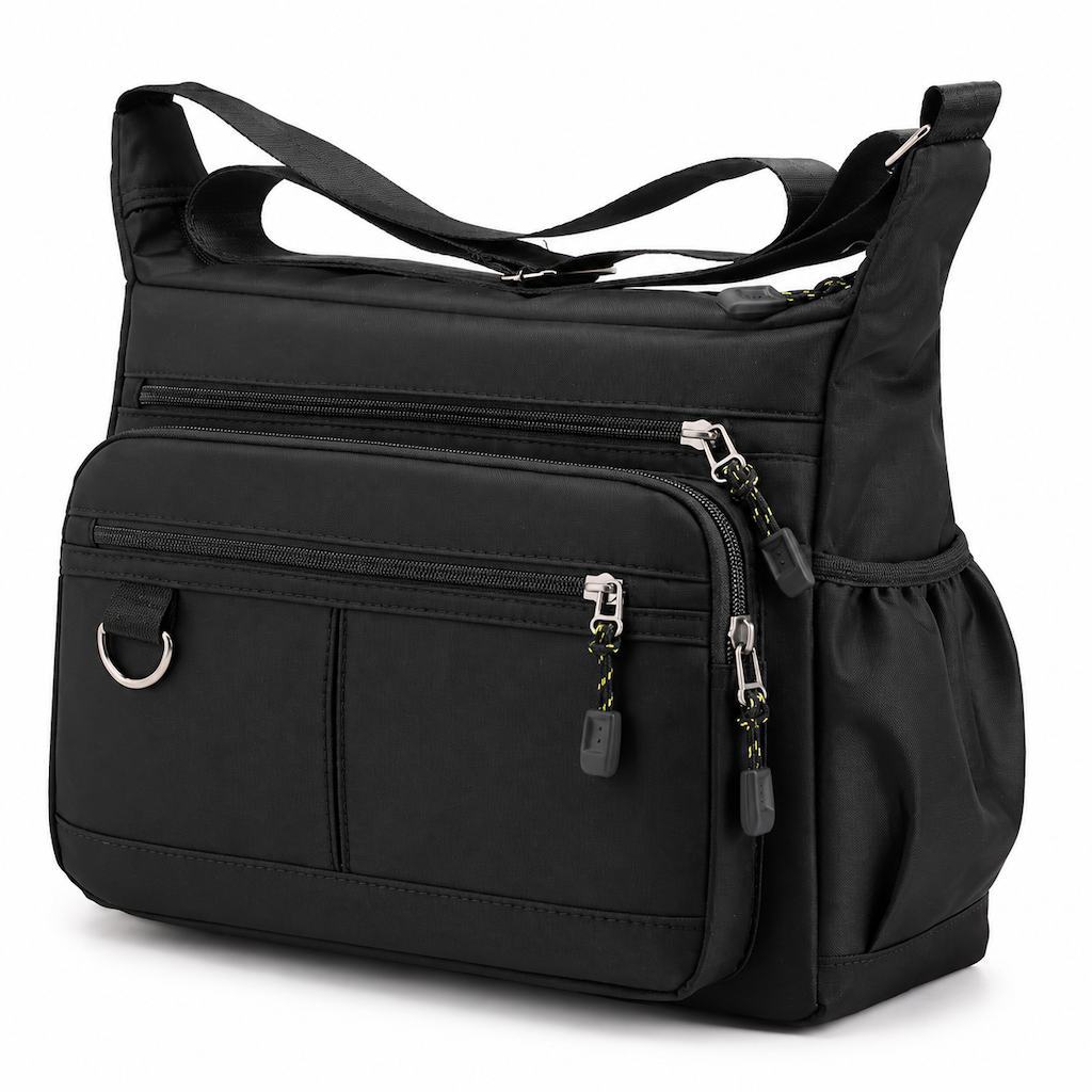 💼 Men's Large Capacity Crossbody Bag Durable Multi Pocket Business Casual Shoulder Bag
