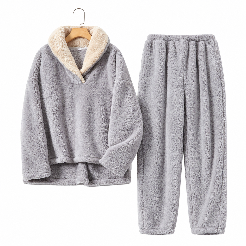✨ Men & Women's Sherpa Pajama Set: Thick, Double-Sided Plush & Cloud Soft ☁️