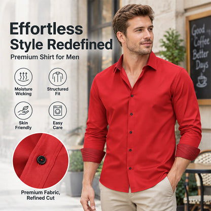 Men's Business Casual Contrast Long Sleeve Shirt
