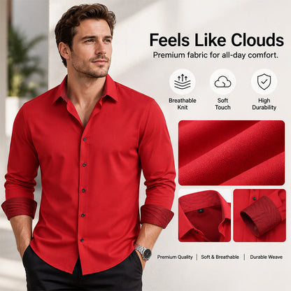 Men's Business Casual Contrast Long Sleeve Shirt