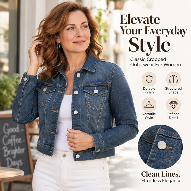 Women's Classic Cropped Denim Jacket