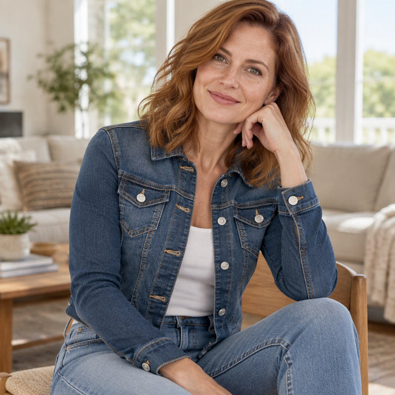 Women's Classic Cropped Denim Jacket
