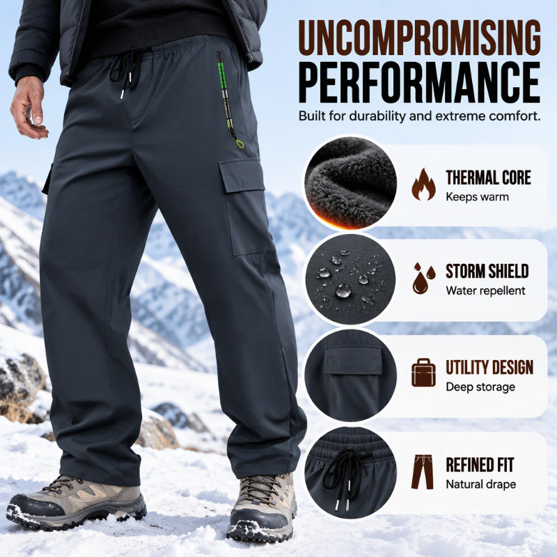 Men's Plush-Lined Waterproof Cargo Pants