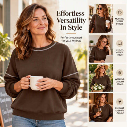 Women's Casual Loose Crewneck Sweatshirt