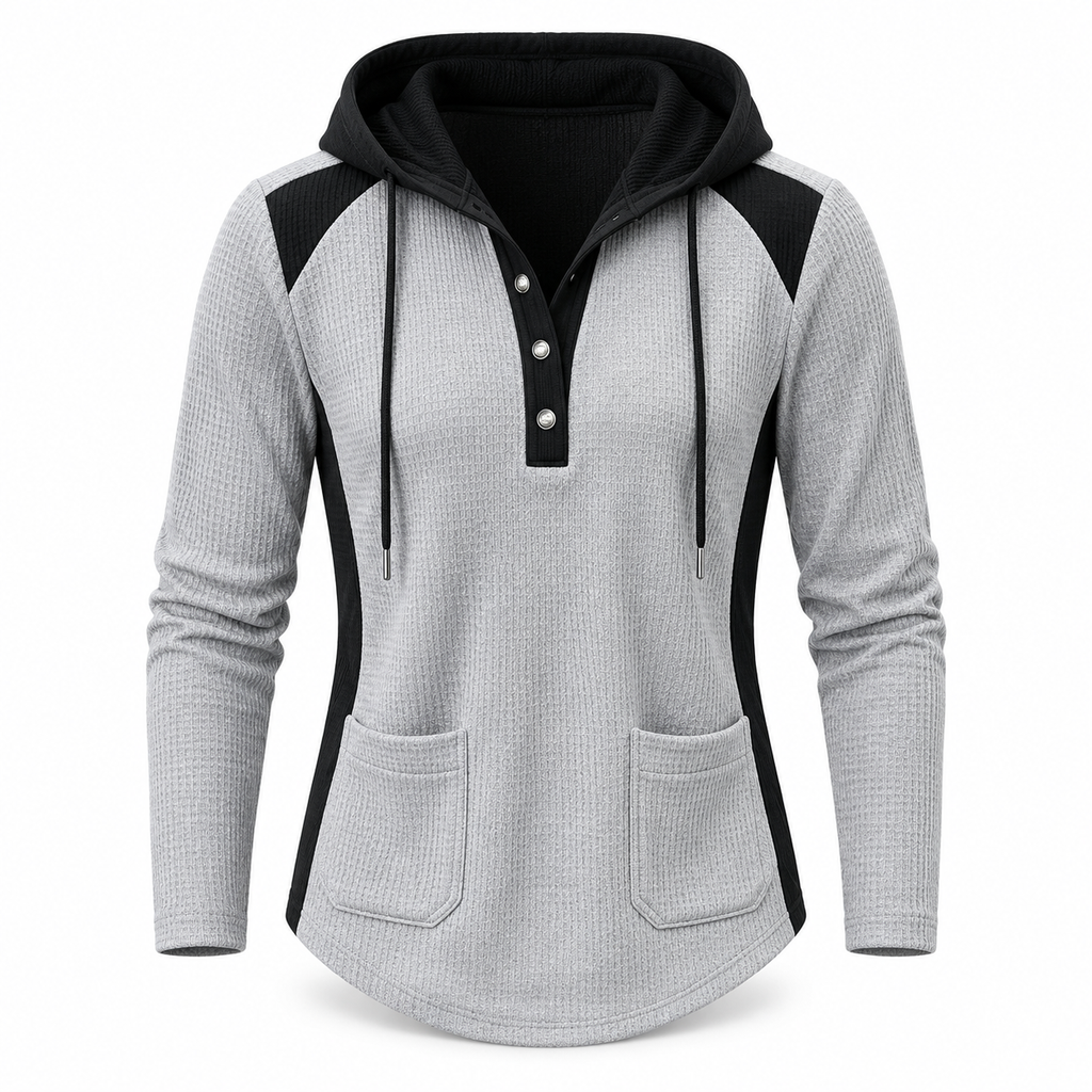 Women's Casual Knit V-Neck Sweatshirt