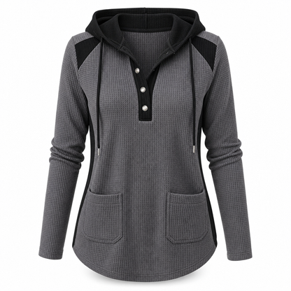 Women's Casual Knit V-Neck Sweatshirt
