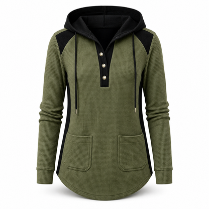 Women's Casual Knit V-Neck Sweatshirt