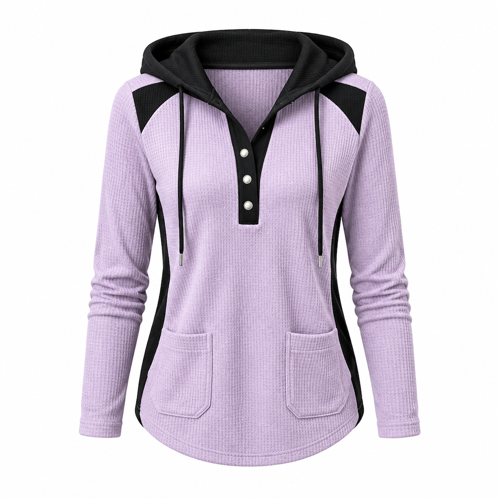 Women's Casual Knit V-Neck Sweatshirt
