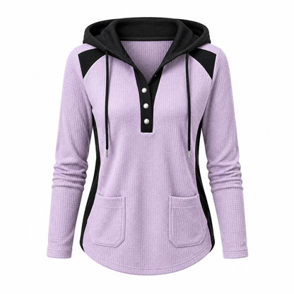 Women's Casual Knit V-Neck Sweatshirt