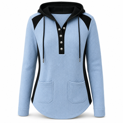 Women's Casual Knit V-Neck Sweatshirt