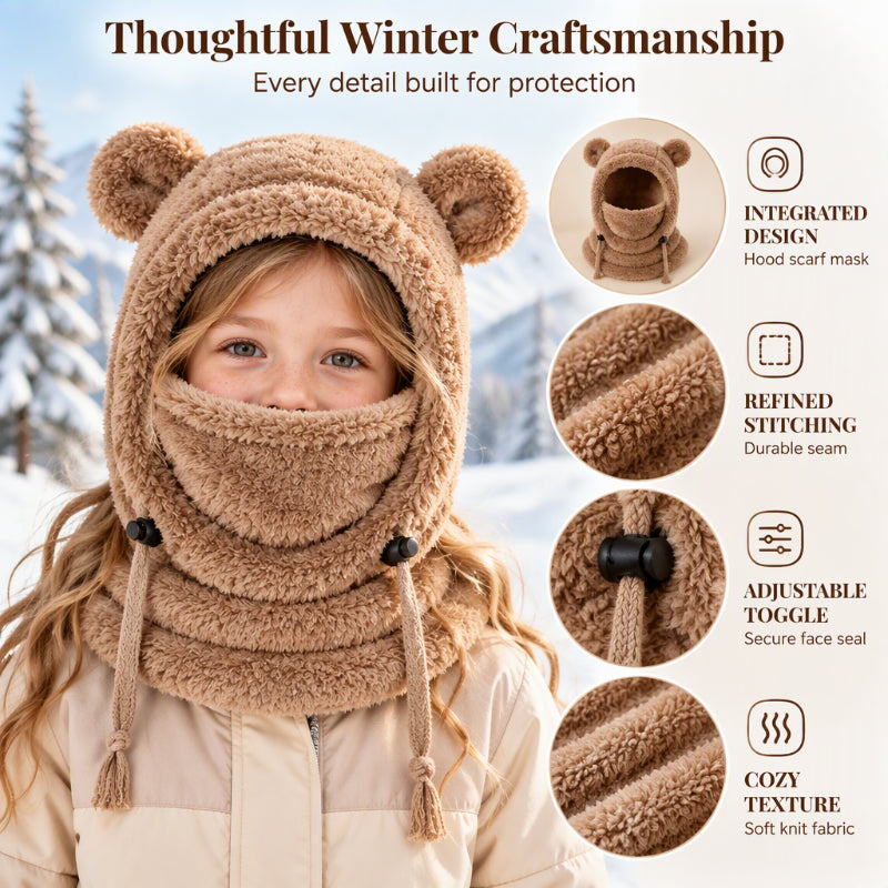 Children Cozy Warm Balaclava with Cute Bear Ears