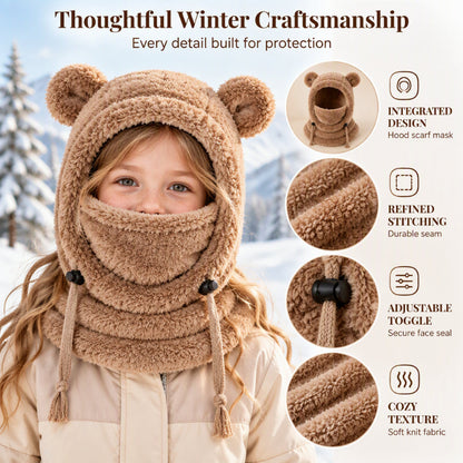 Children Cozy Warm Balaclava with Cute Bear Ears