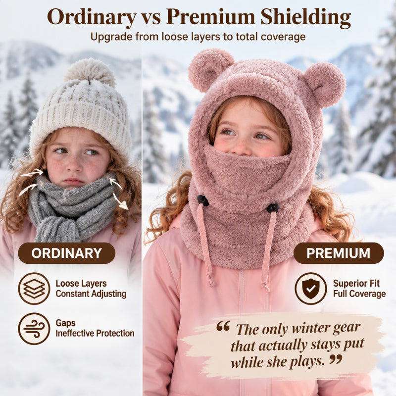Children Cozy Warm Balaclava with Cute Bear Ears