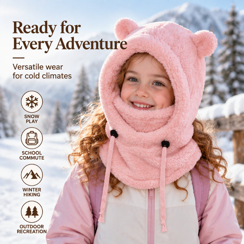 Children Cozy Warm Balaclava with Cute Bear Ears