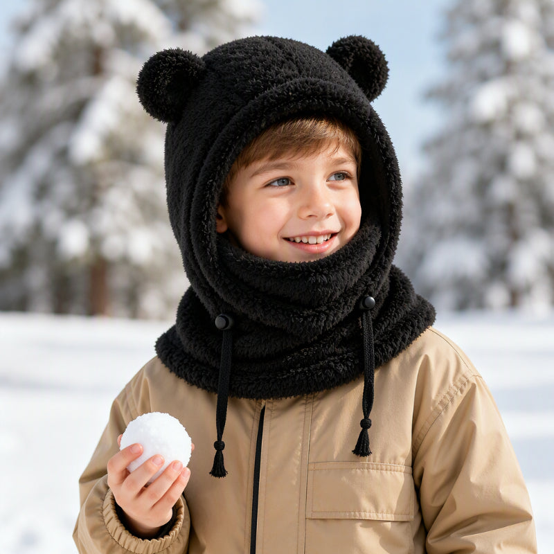 Children Cozy Warm Balaclava with Cute Bear Ears