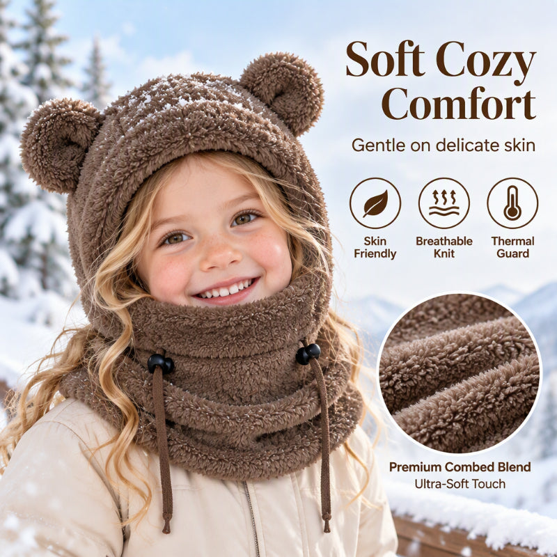 Children Cozy Warm Balaclava with Cute Bear Ears