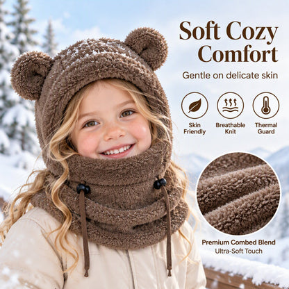 Children Cozy Warm Balaclava with Cute Bear Ears