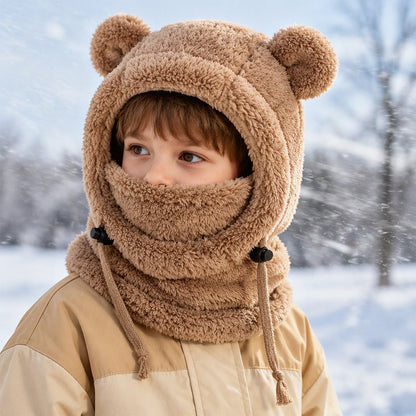Children Cozy Warm Balaclava with Cute Bear Ears
