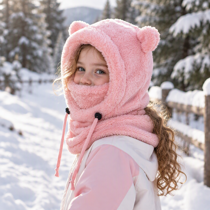 Children Cozy Warm Balaclava with Cute Bear Ears