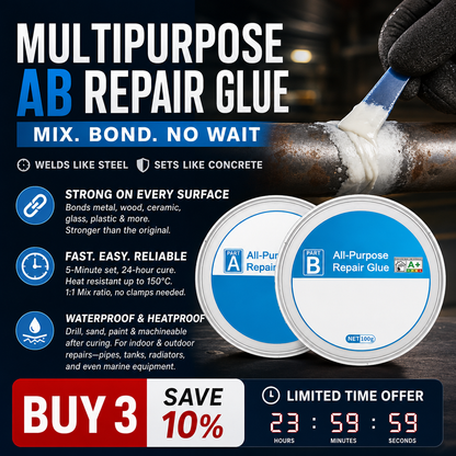 🔥 50% off for a limited time only | AB Super Glue: Brings broken items back to life – strong yet flexible, won’t crack!