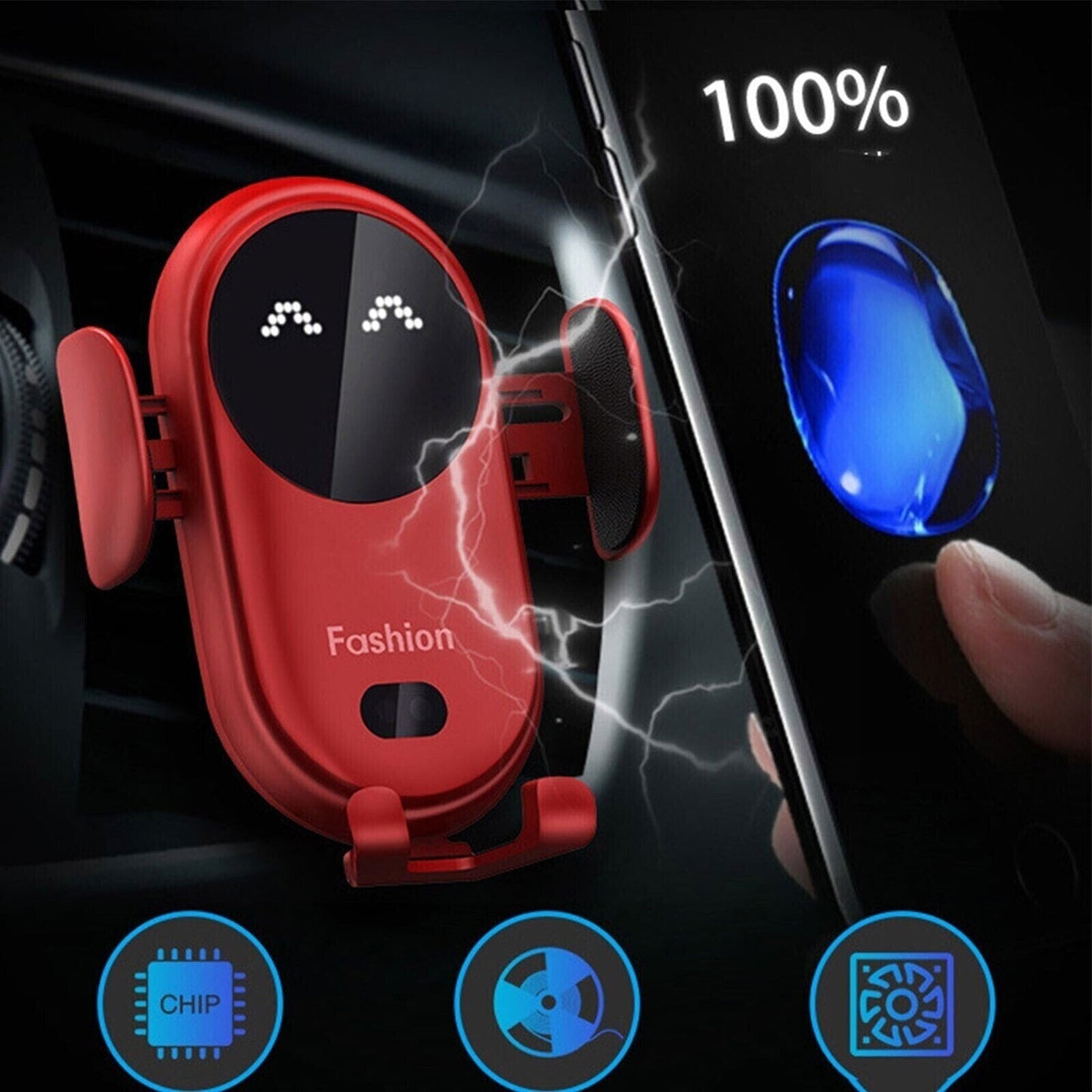 Smart car wireless charger phone holder